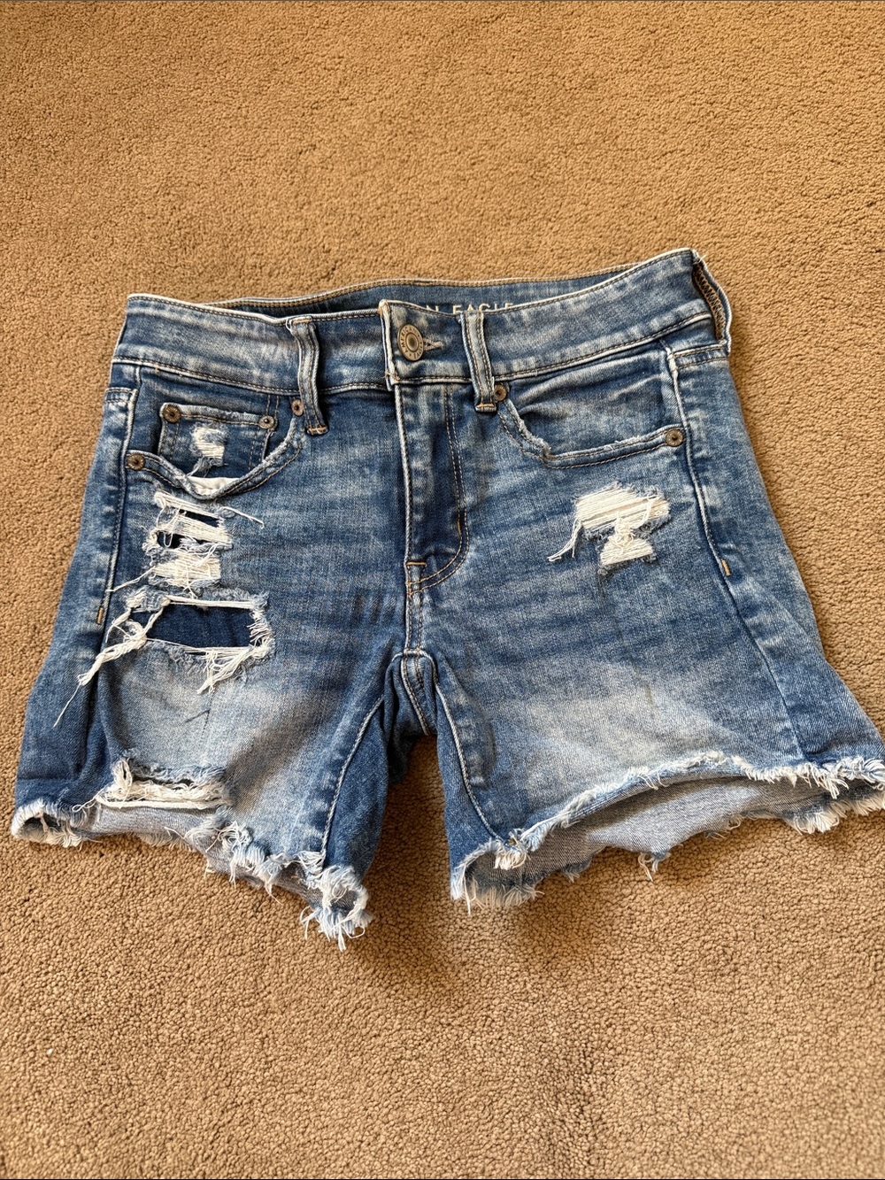 American Eagle Outfitters Distressed Blue Jean Shorts